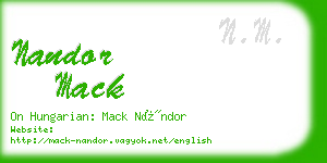 nandor mack business card